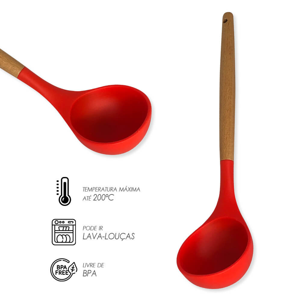 Concha em Silicone e Cabo de Bambu - 32cm