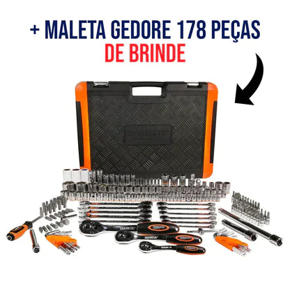 Parafusadeira Dewalt + Maleta Gedore 178 Ferramentas [ÚLTIMAS UNIDADES]