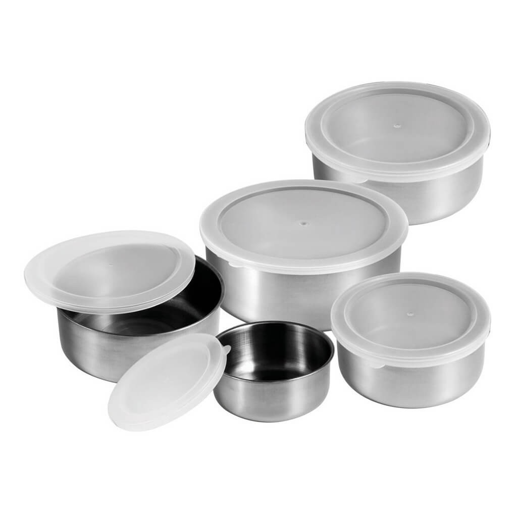 Conjunto de Recipientes de Acero Inoxidable - 5 Piezas con Tapa