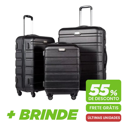 Kit com Três Malas (COMPRE 1 E LEVE 3) - ÚLTIMAS UNIDADES