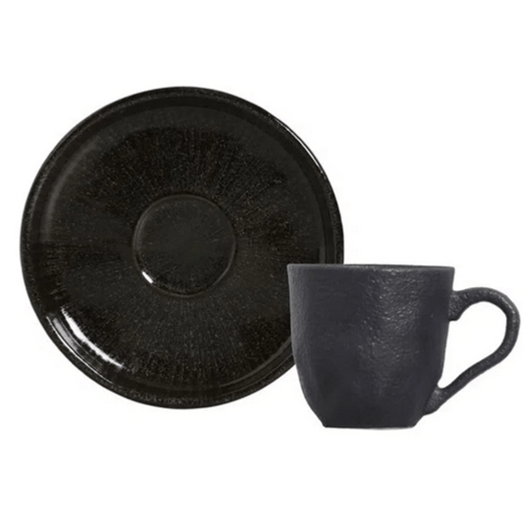 Juego de 6 Tazas de Café con Platos Bio Stoneware Imo 120ml