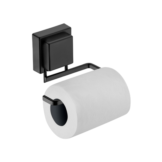 Suporte para Papel Higiênico com Ventosa Ultra-Aderente Preto Fosco