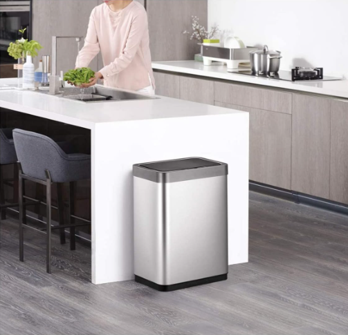 Lixeira Automática 50 Litros Inox Com Sensor Ecofly